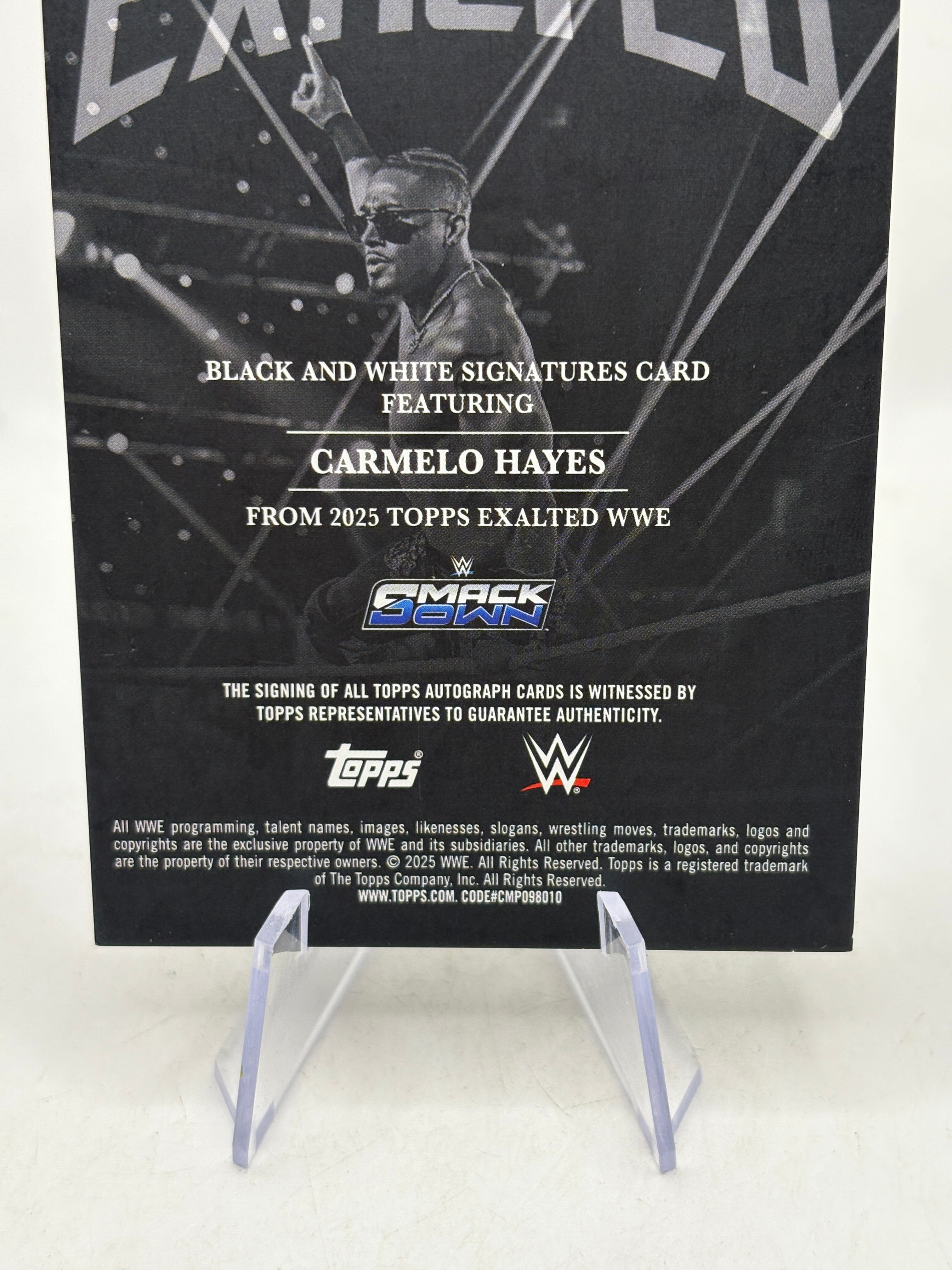 2025 Topps Exalted WWE - Carmelo Hayes Auto /99, photo 8